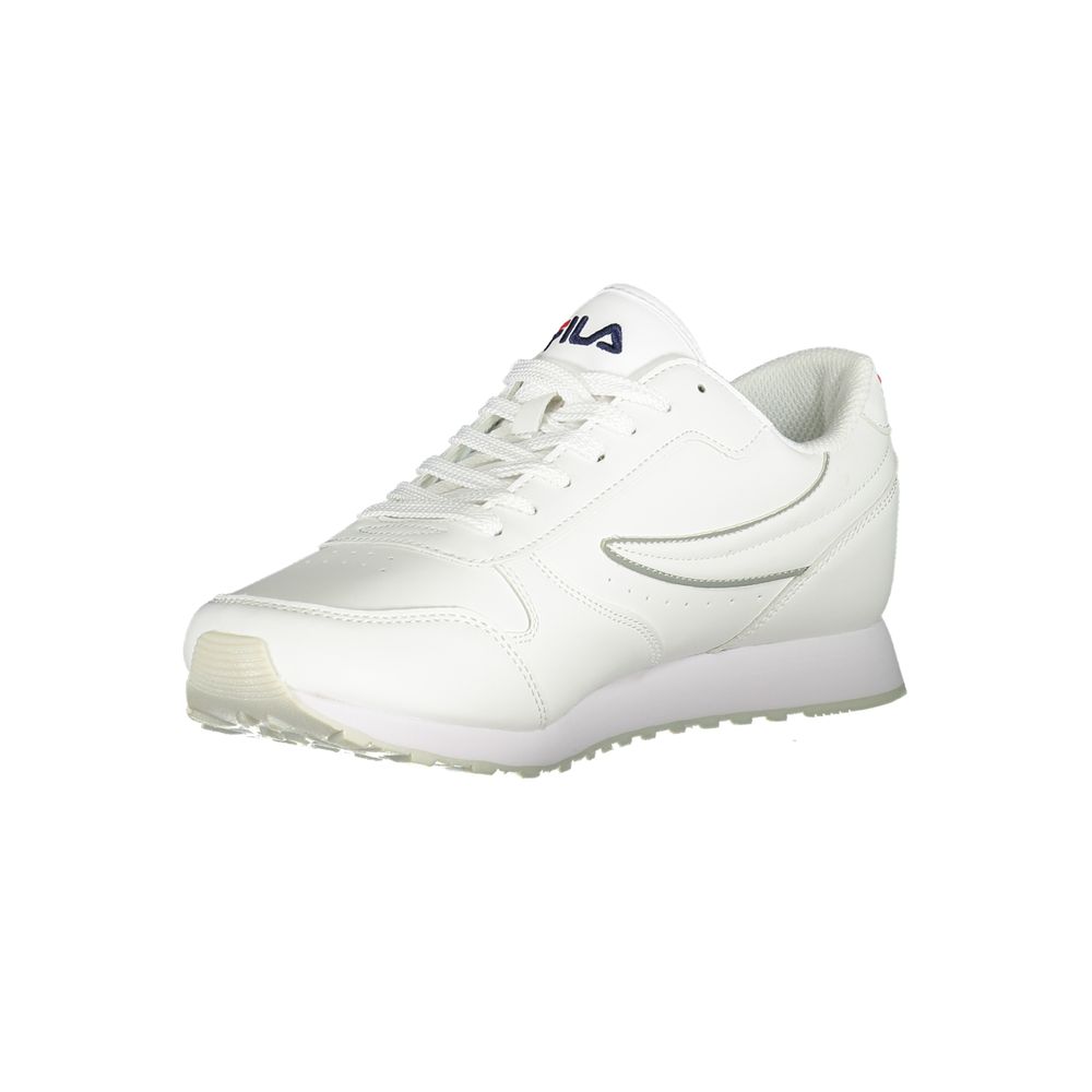 Fila Pristine White Sports Sneakers with Contrast Accents - The Gentlemen's Vault