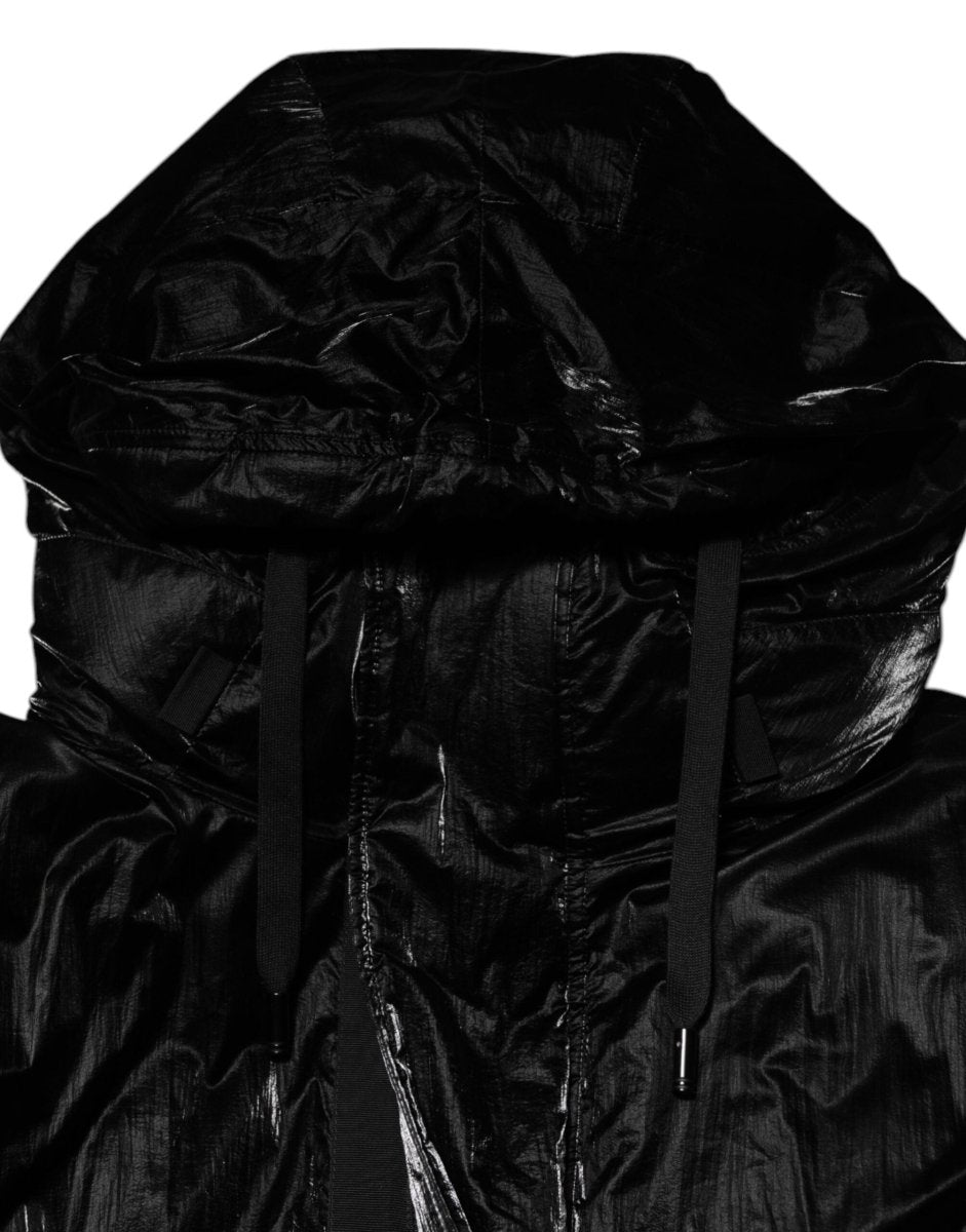 Dolce & Gabbana Black Logo Full Zip Hooded Quilted Jacket - The Gentlemen's Vault