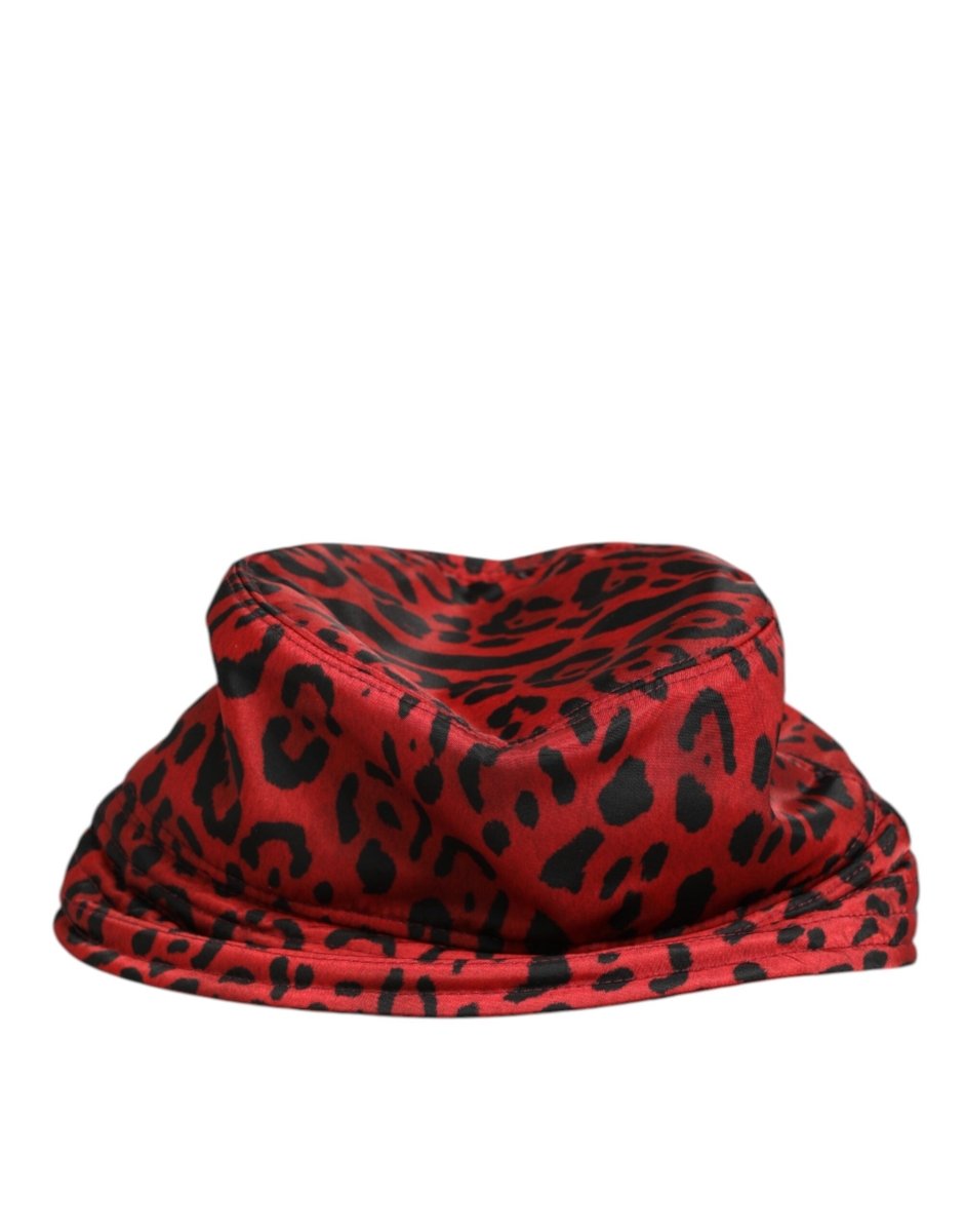 Dolce & Gabbana Red Black Nylon Leopard Print Bucket Men Cap Hat - The Gentlemen's Vault