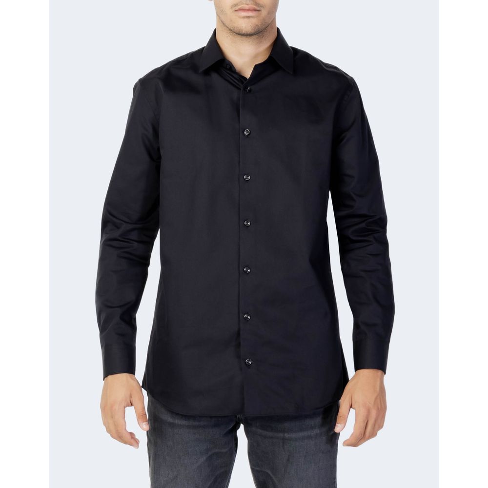 Selected Black Cotton Dress Shirt - The Gentlemen's Vault