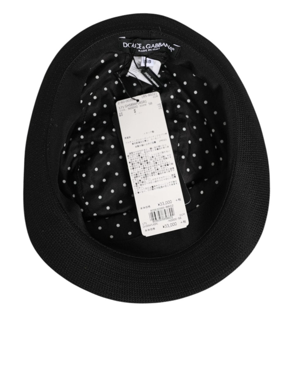 Dolce & Gabbana Black Cotton Polka Dot Lining Fedora Men Hat - The Gentlemen's Vault