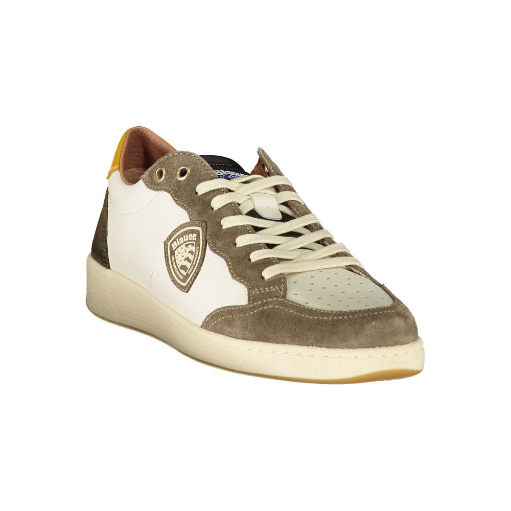 Blauer White Polyester Sneaker - The Gentlemen's Vault