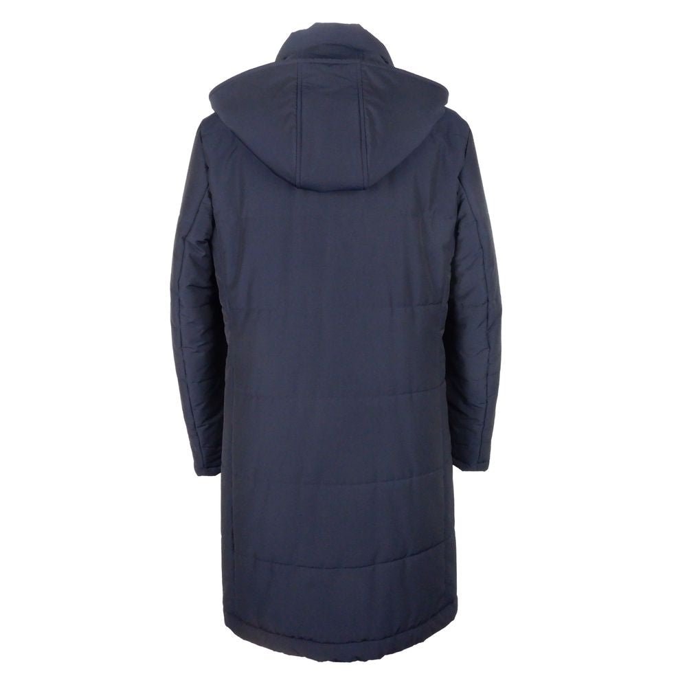 Made in Italy Blue Wool Men's Raincoat - The Gentlemen's Vault