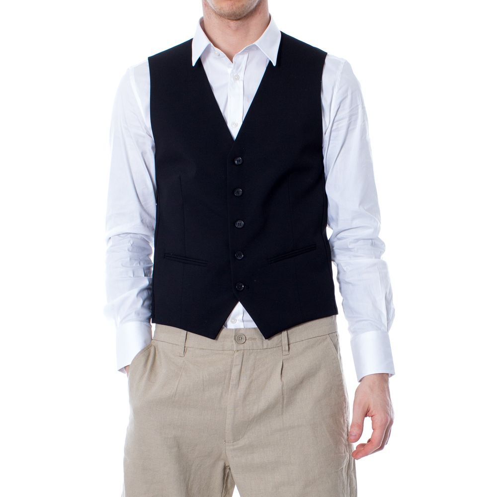 Selected Black Polyester Waistcoat - The Gentlemen's Vault