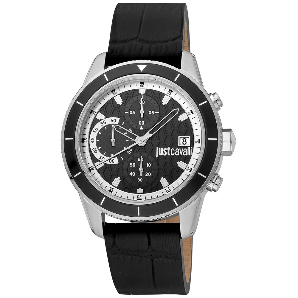 Just Cavalli Black Leather Sport Watch - The Gentlemen's Vault