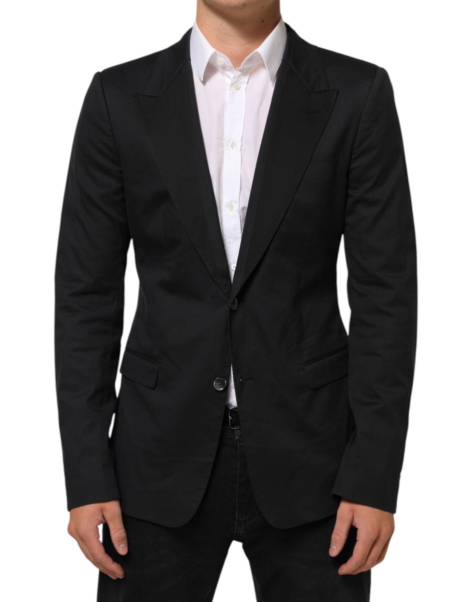 Dolce & Gabbana Black Cotton 2 Buttons Suit Jacket Blazer - The Gentlemen's Vault