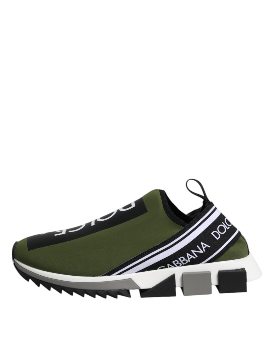 Dolce & Gabbana Green Black Slip On Sorrento Sneakers Shoes - The Gentlemen's Vault