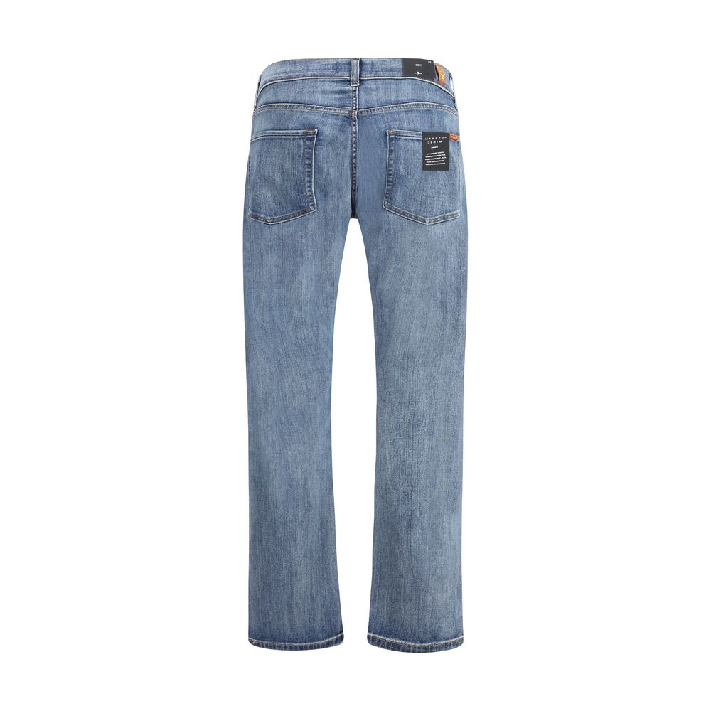 7FOR Blue Cotton Straight - Leg Jeans - The Gentlemen's Vault