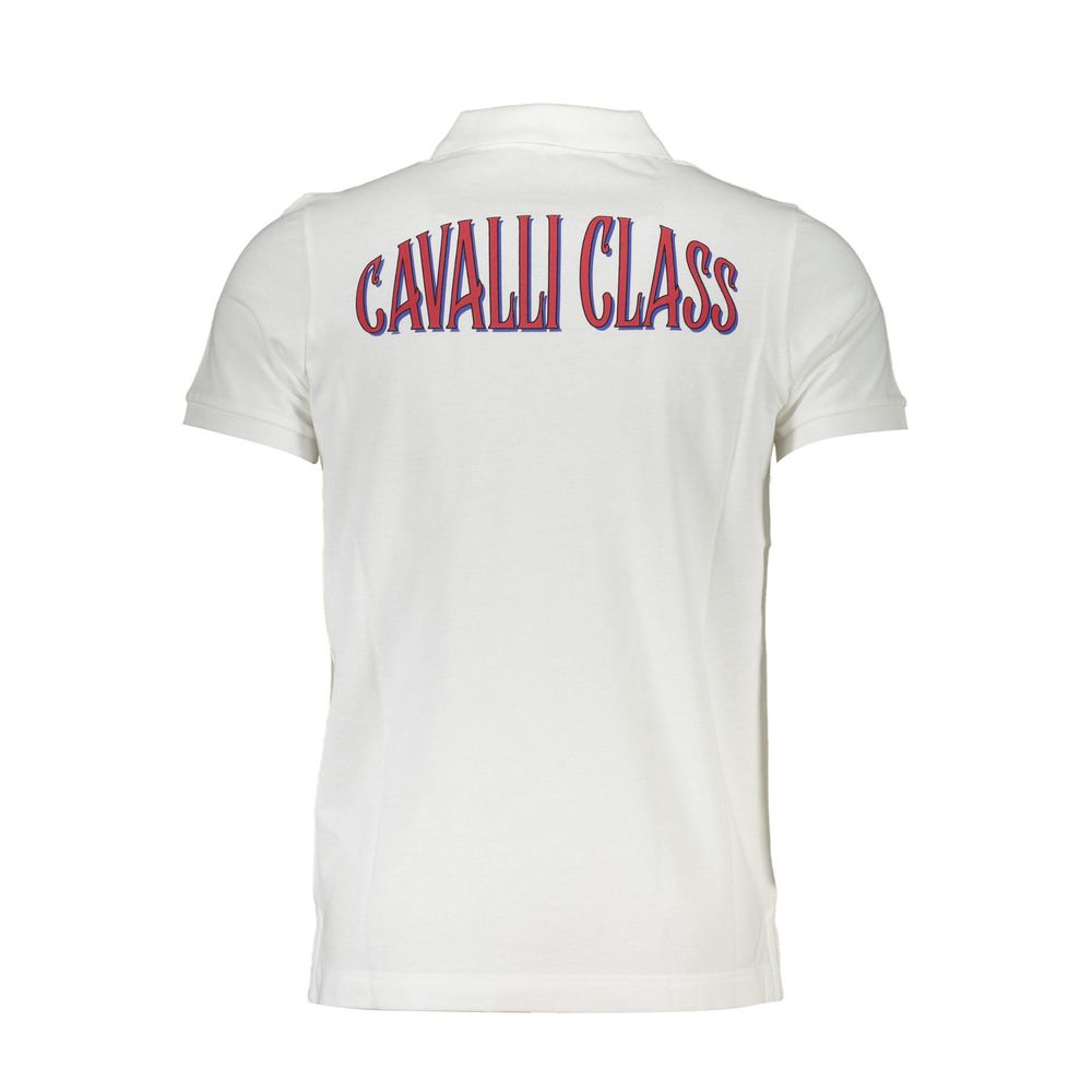 Cavalli Class White Cotton Men Polo Shirt - The Gentlemen's Vault