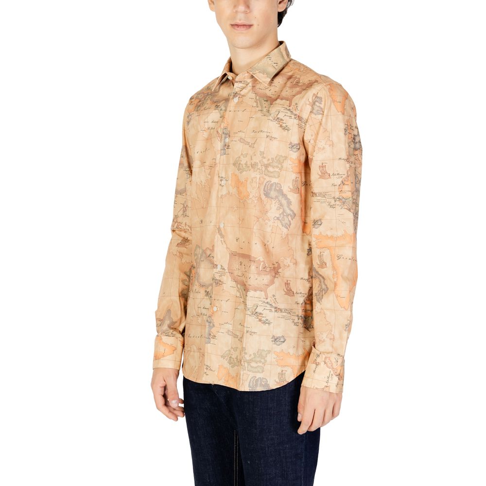 Alviero Martini Prima Classe Beige Polyester Shirt - The Gentlemen's Vault