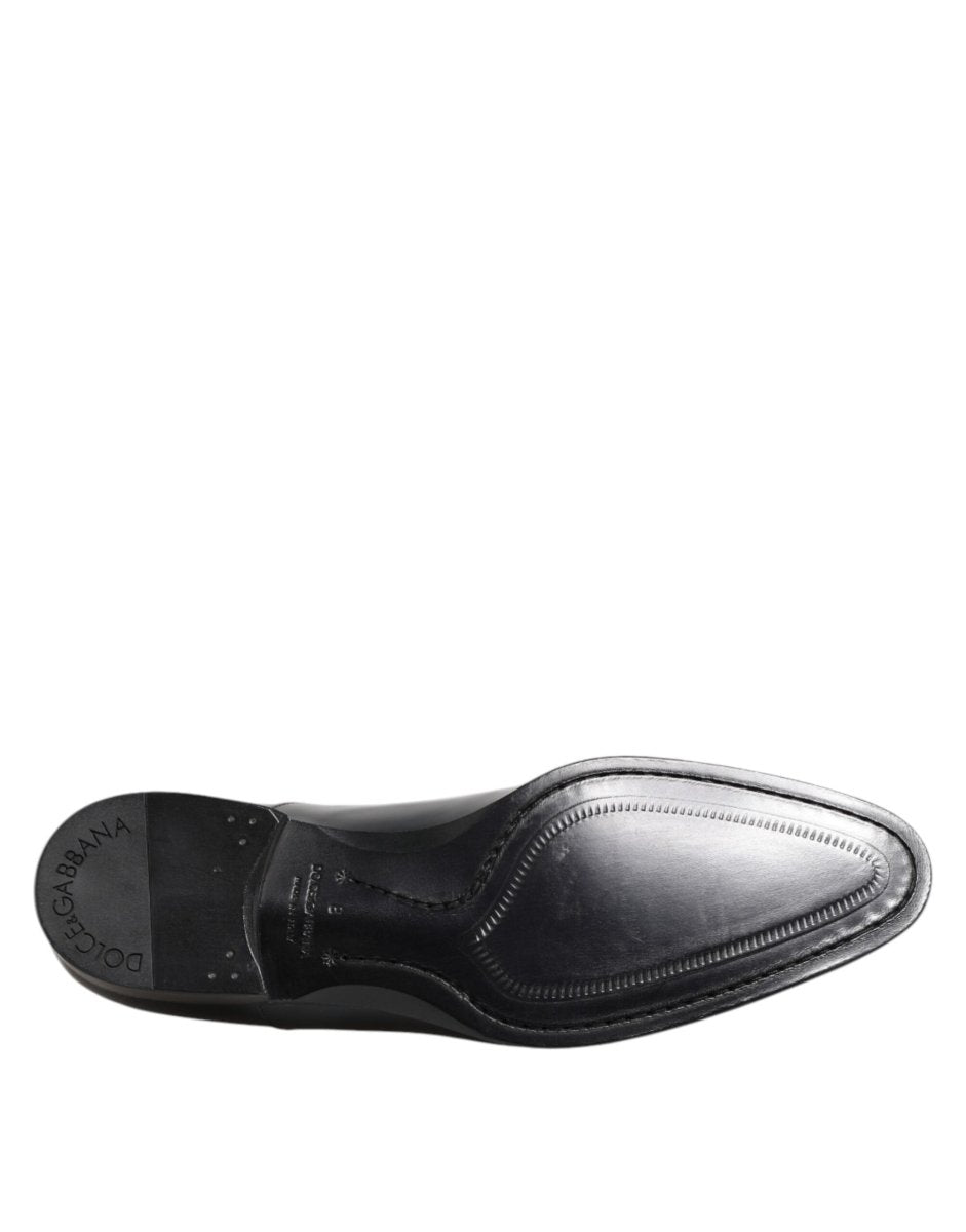 Dolce & Gabbana Navy Blue Leather Lace Up Derby Formal Shoes - The Gentlemen's Vault