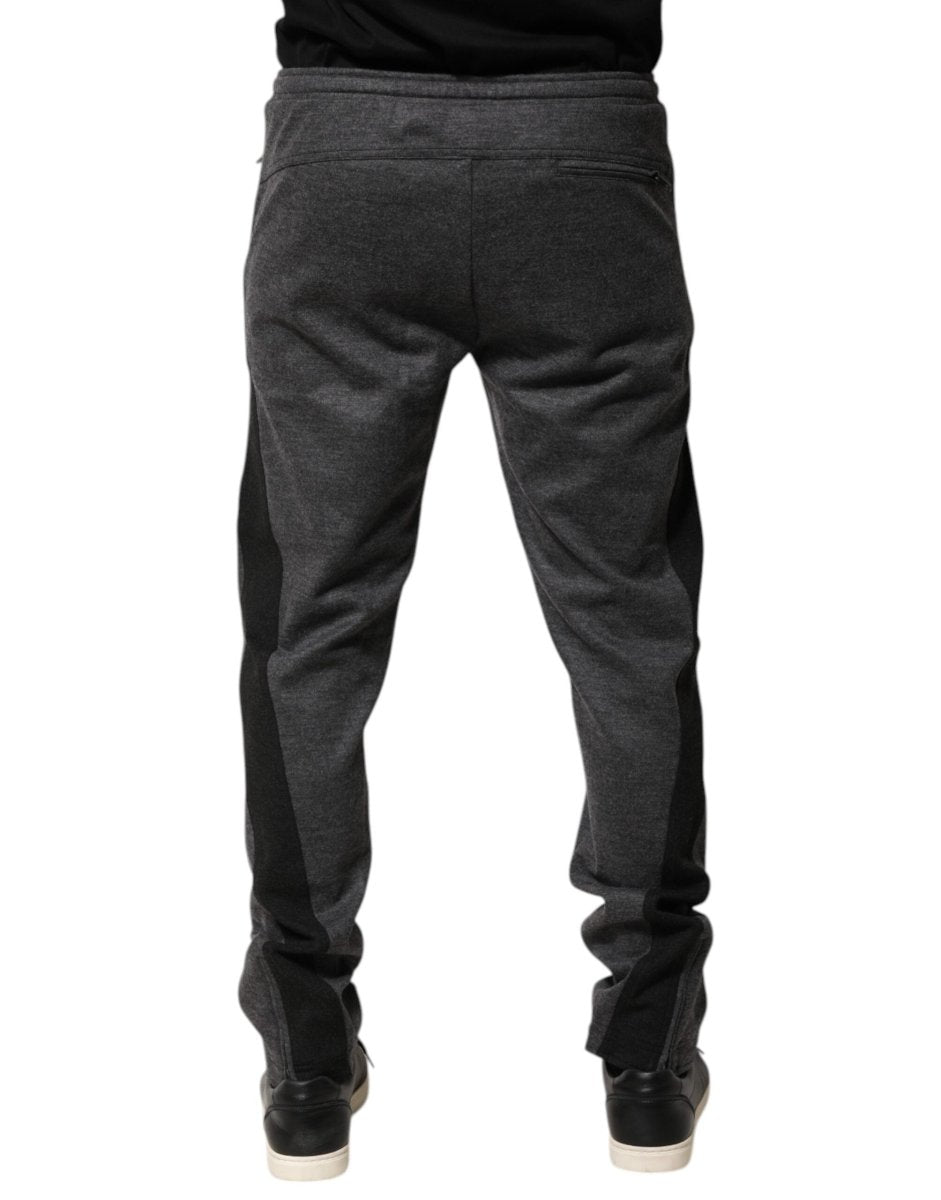 Dolce & Gabbana Gray Black Wool Blend Jogger Sweatpants Pants - The Gentlemen's Vault