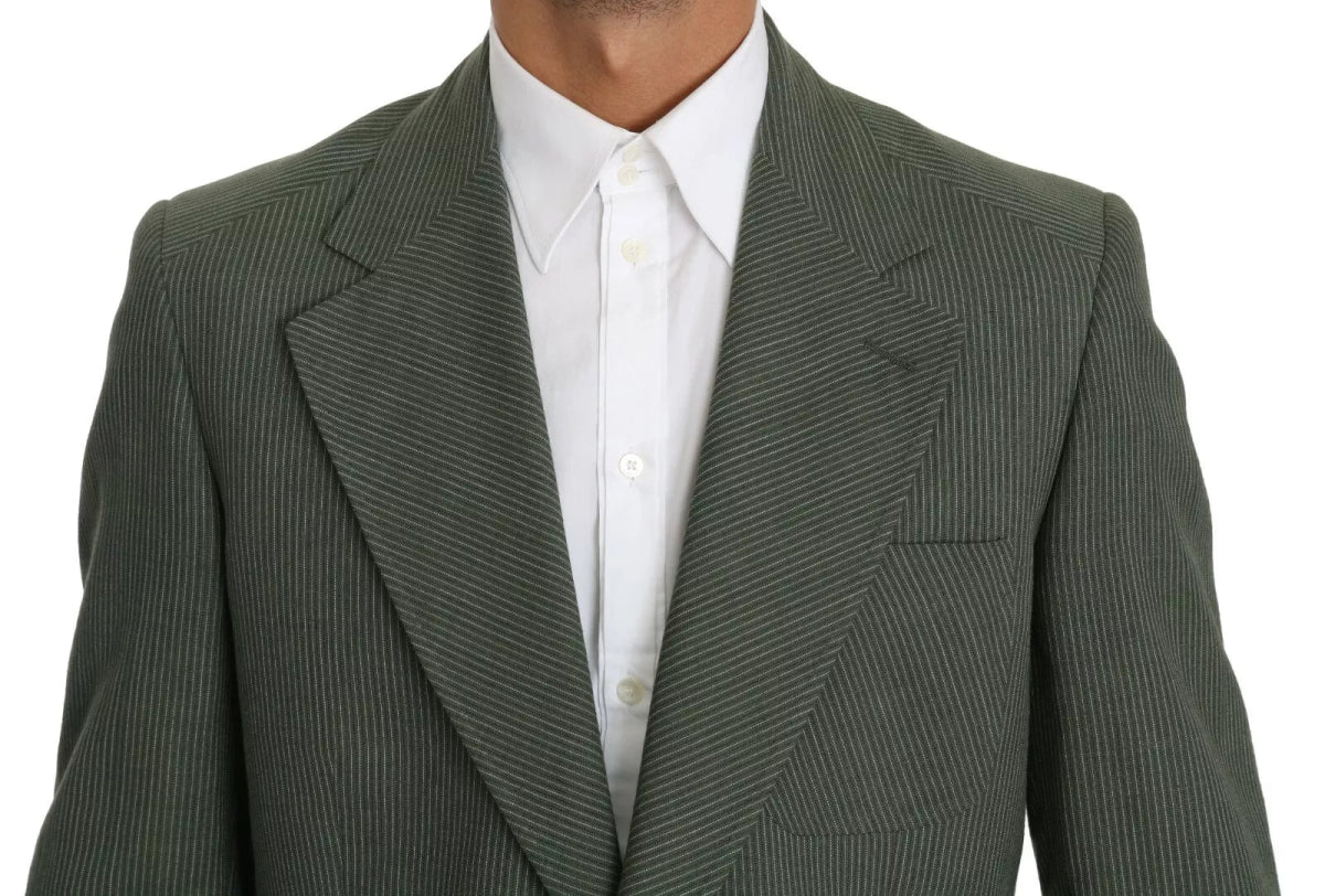 Romeo Gigli Green Linen Blazer One Piece Single Breasted Jacket - The Gentlemen's Vault