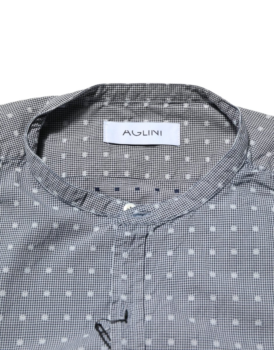 AGLINI Gray Polka Dot Cotton Button Down Long Sleeves Shirt - The Gentlemen's Vault