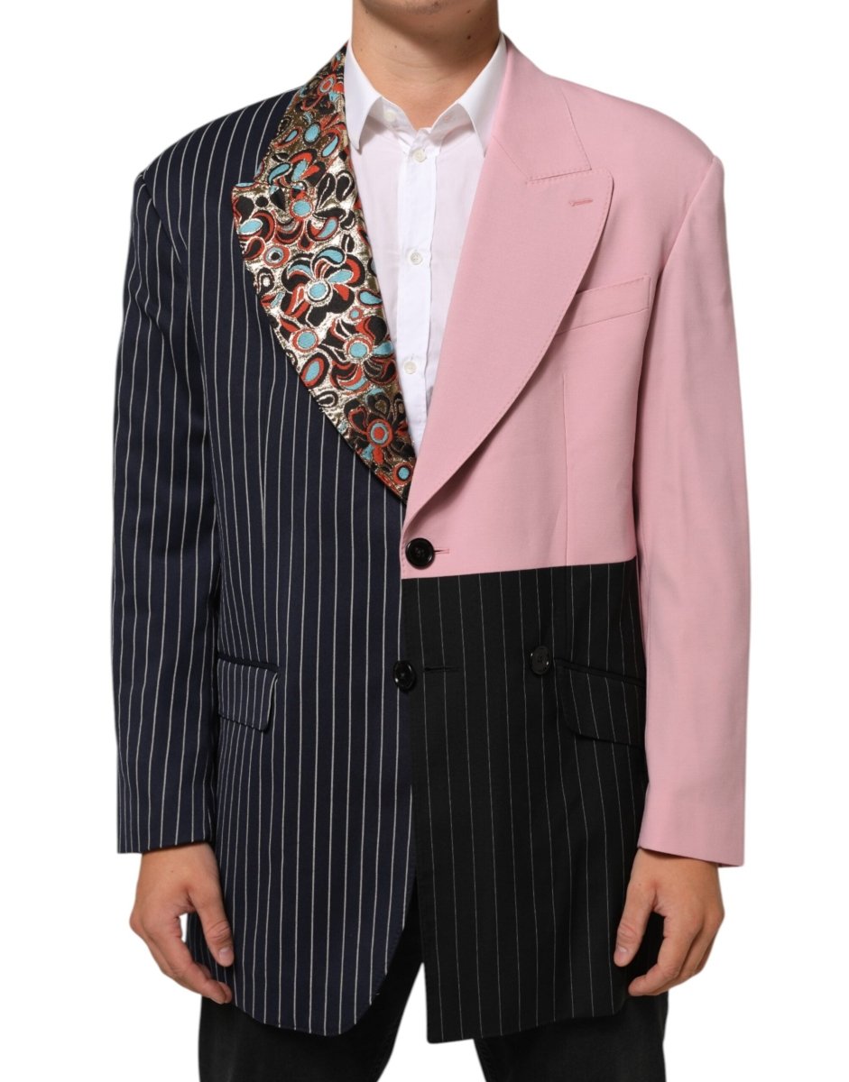 Dolce & Gabbana Multicolor Patchwork Single Breasted Jacket Blazer - The Gentlemen's Vault