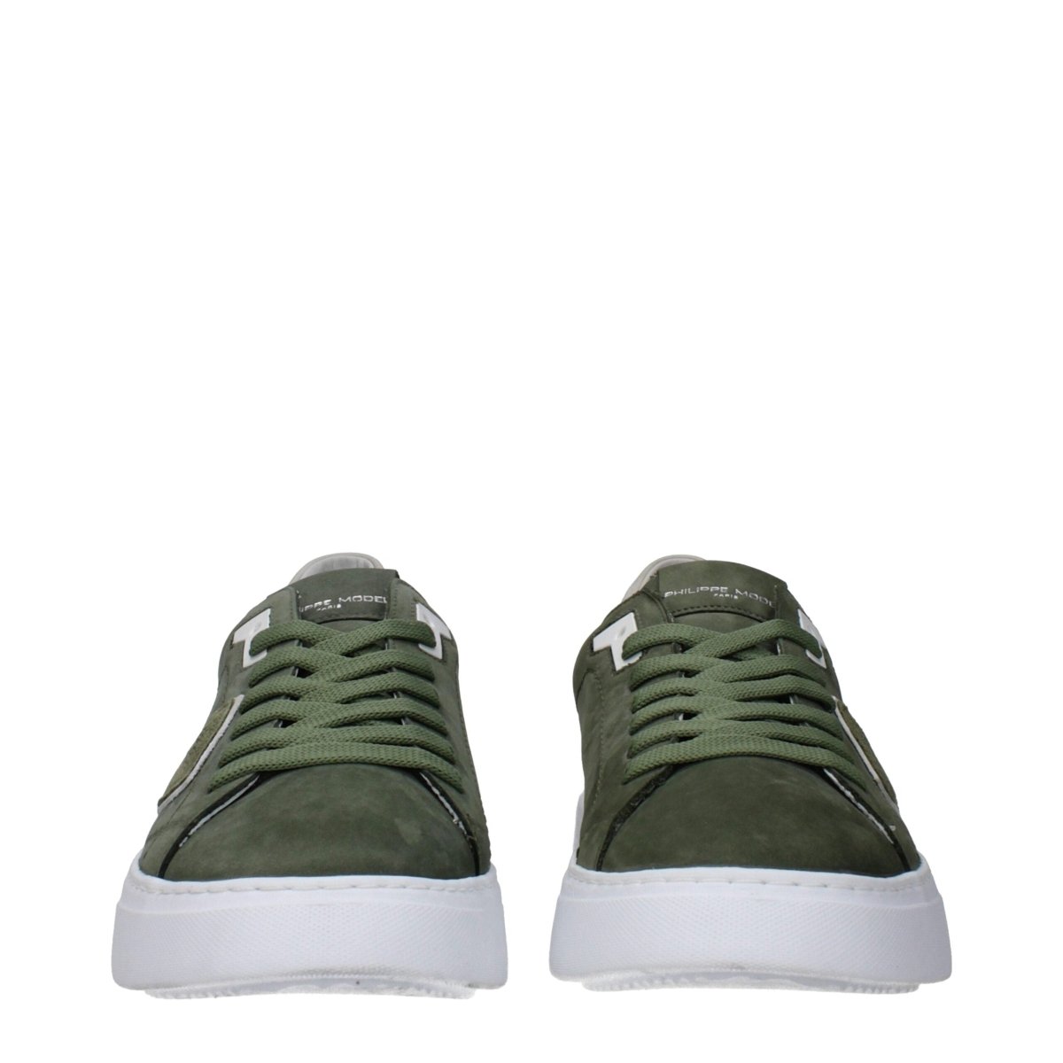 Philippe Model Green Leather Low Tops - The Gentlemen's Vault