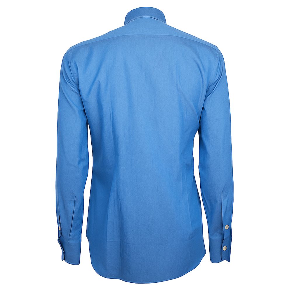 Loro Piana Made in Italy Blue Cotton Men's Shirt - The Gentlemen's Vault