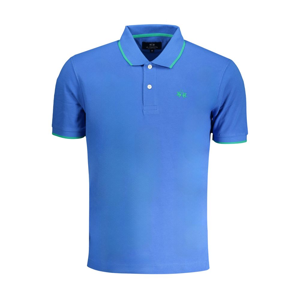 La Martina Blue Cotton Polo Shirt - The Gentlemen's Vault