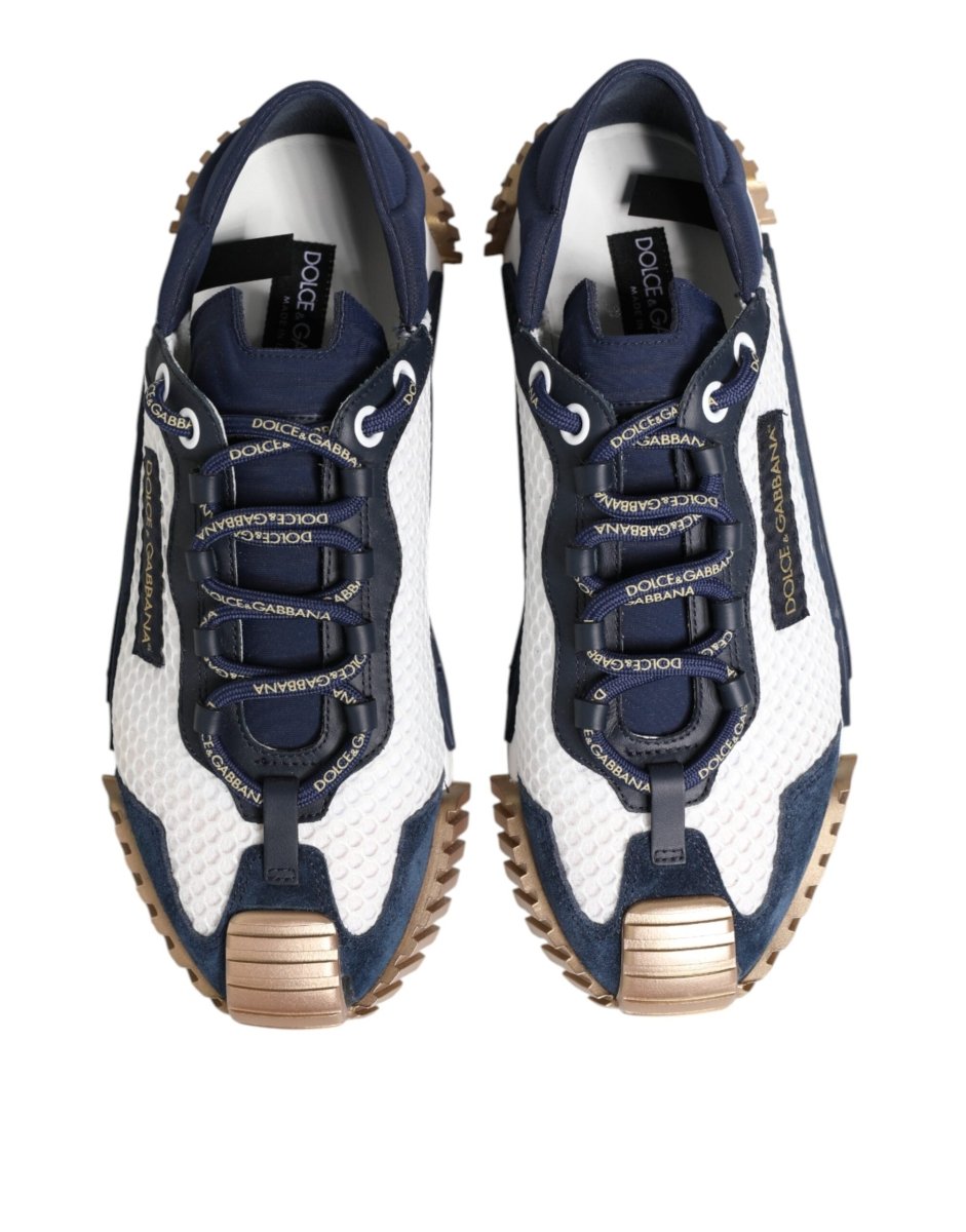 Dolce & Gabbana Blue White Low Top NS1 Men Sneakers Shoes - The Gentlemen's Vault