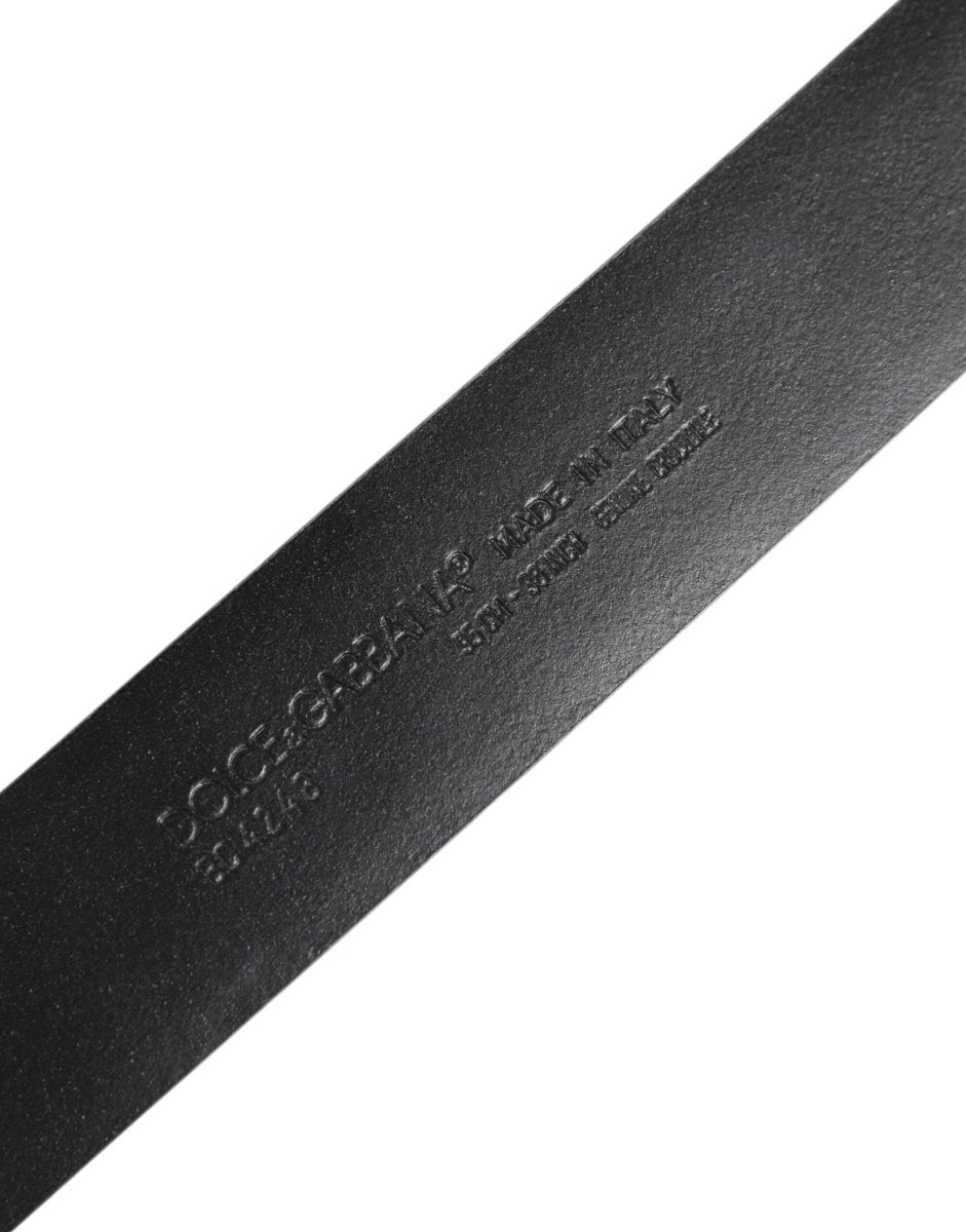 Dolce & Gabbana Black Exotic Leather DG Logo Buckle Belt - The Gentlemen's Vault