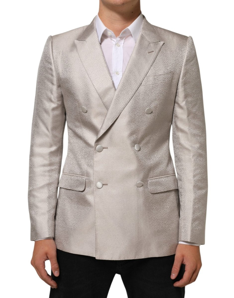 Dolce & Gabbana Beige MARTINI Double - Breasted Suit Blazer - The Gentlemen's Vault