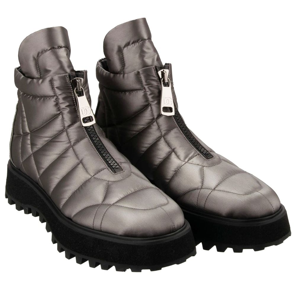 Dolce & Gabbana Gray Nylon Boot - The Gentlemen's Vault