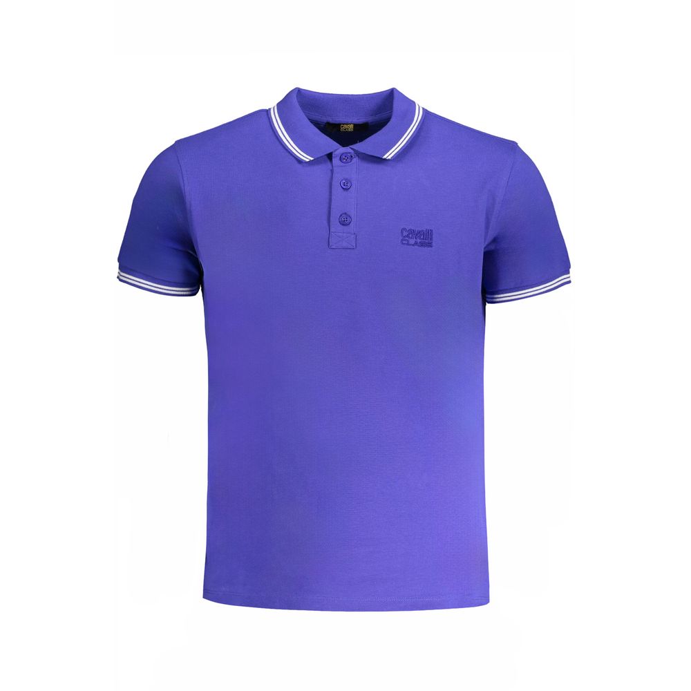 Cavalli Class Blue Cotton Polo Shirt - The Gentlemen's Vault