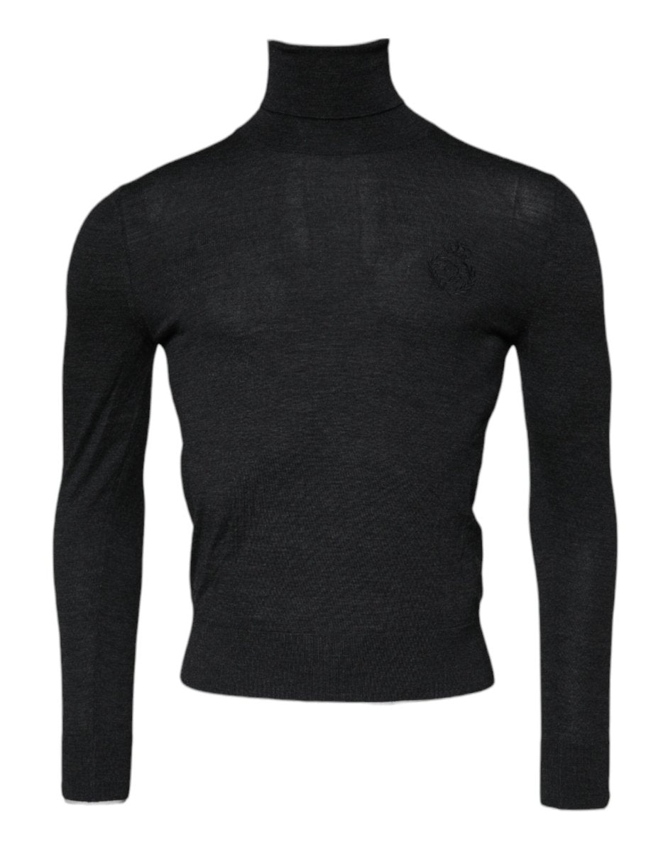 Dolce & Gabbana Black Wool Turtle Neck Men Pullover Sweater - The Gentlemen's Vault