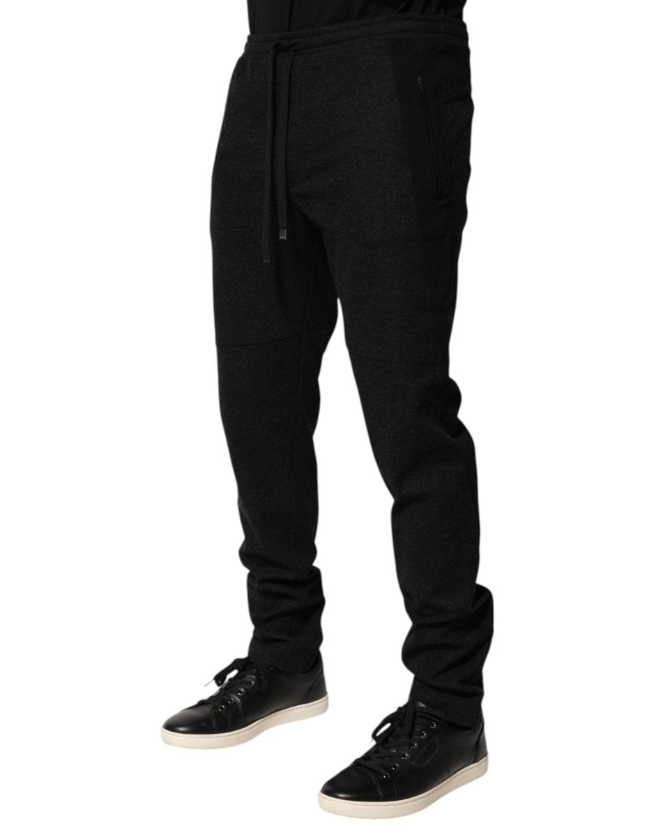 Dolce & Gabbana Marl Black Wool Blend Jogger Sweatpants Pants - The Gentlemen's Vault