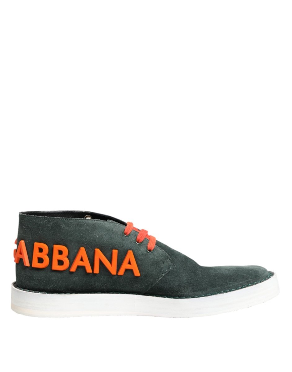 Dolce & Gabbana Green Derby Logo Casual Men Sneakers Shoes - The Gentlemen's Vault