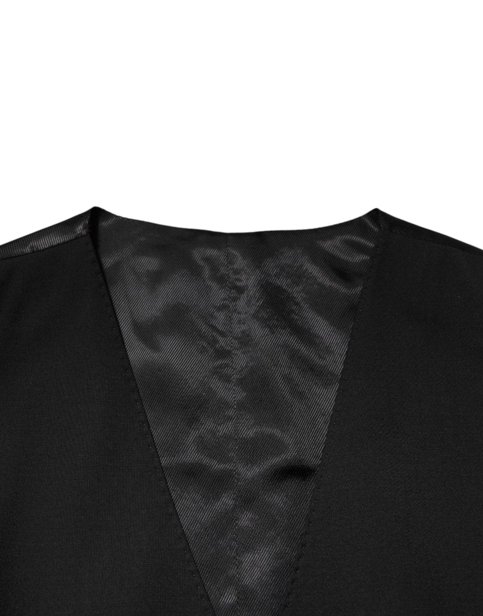 Dolce & Gabbana Black Polyester Dress Formal Waistcoat Vest - The Gentlemen's Vault