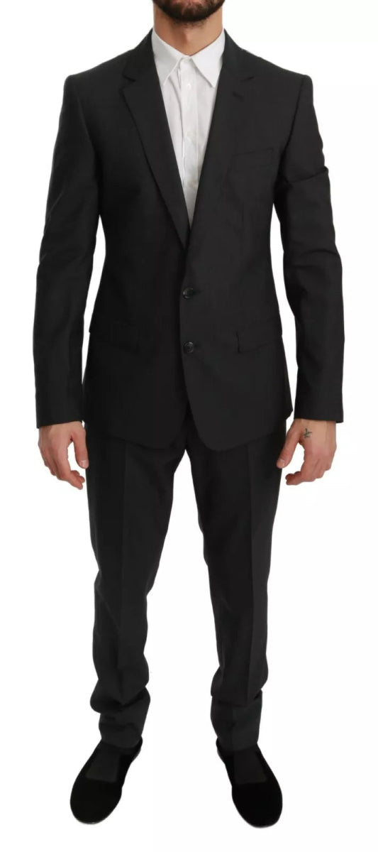 Dolce & Gabbana Slim Fit MARTINI Wool Gray Suit - The Gentlemen's Vault