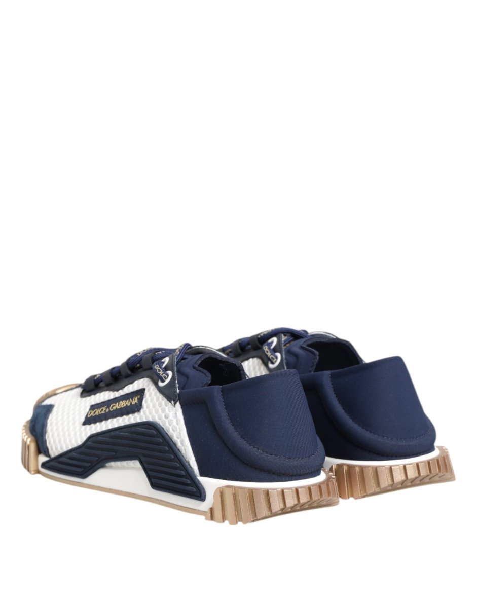 Dolce & Gabbana Blue White Low Top NS1 Men Sneakers Shoes - The Gentlemen's Vault