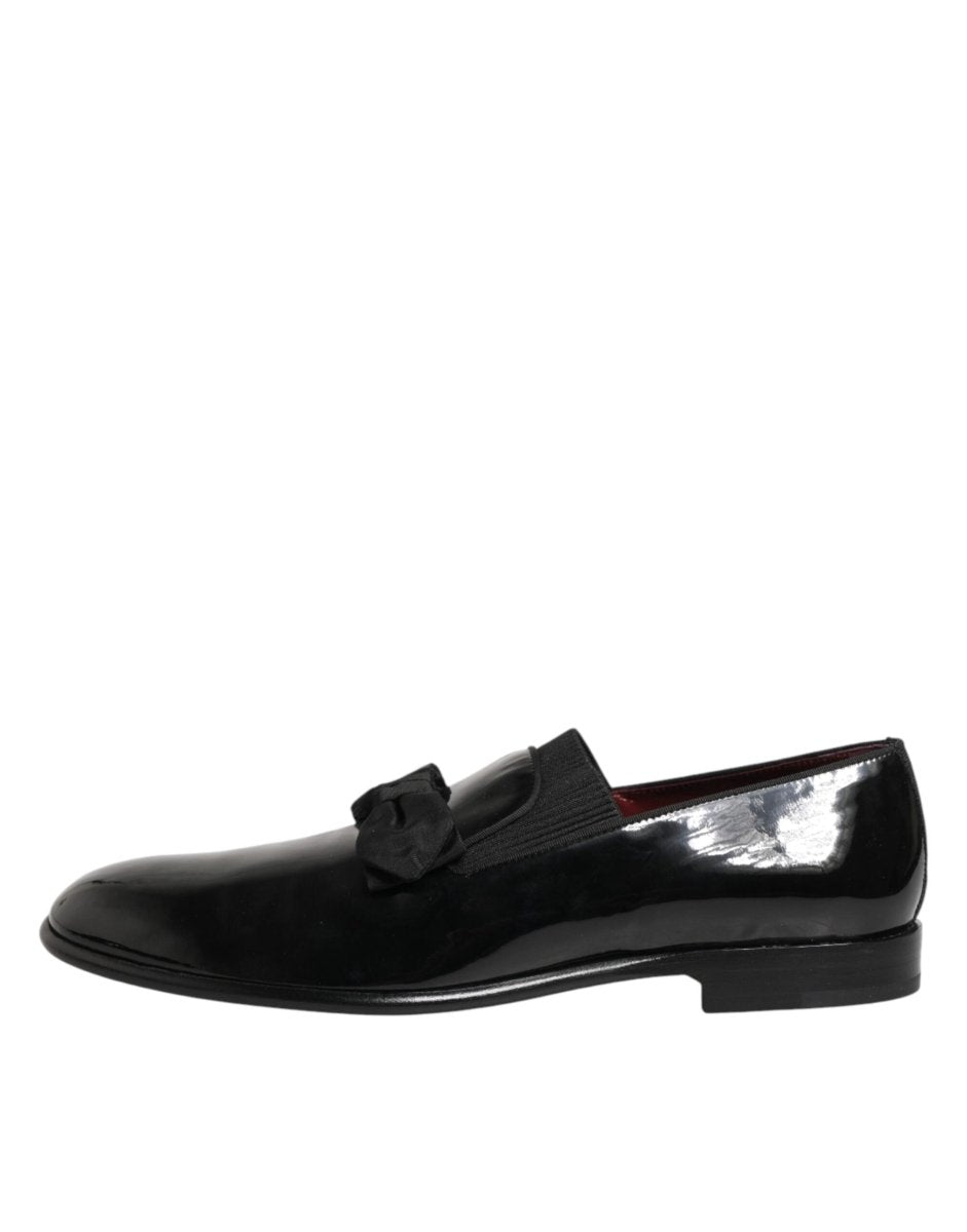 Dolce & Gabbana Black Leather Slip On Dress Men Loafers Shoes - The Gentlemen's Vault