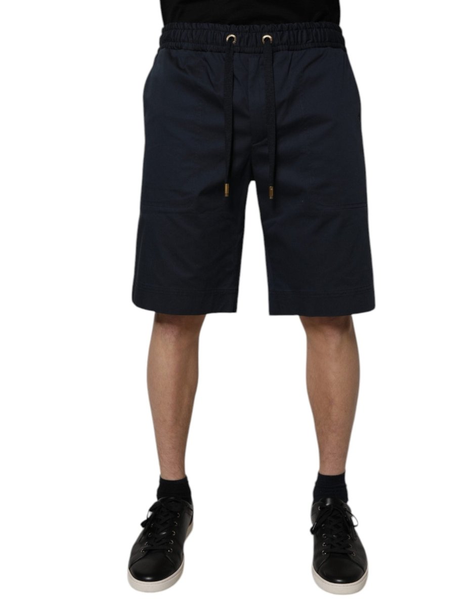 Dolce & Gabbana Navy Blue Cotton Stretch Men Bermuda Shorts - The Gentlemen's Vault