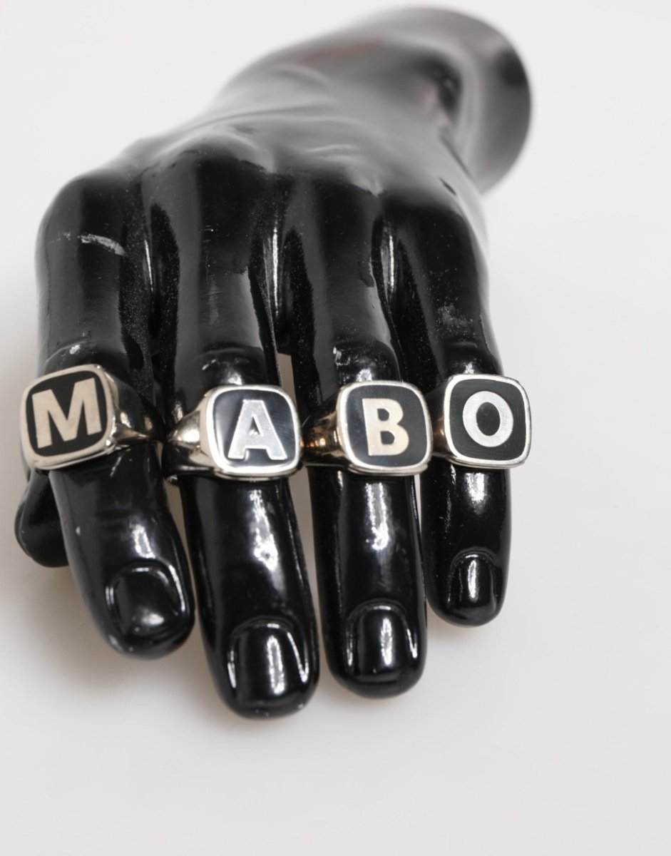 Dolce & Gabbana Silver Tone Brass Lettering Set 5 Pieces Adjustable Ring - The Gentlemen's Vault
