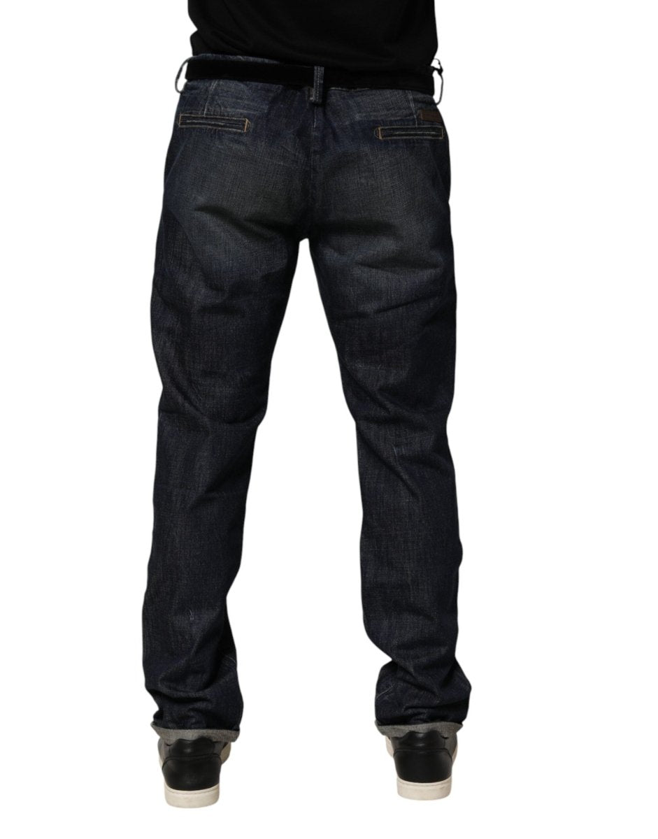 Brian Dales Dark Blue Washed Skinny Men Denim Trouser Jeans - The Gentlemen's Vault