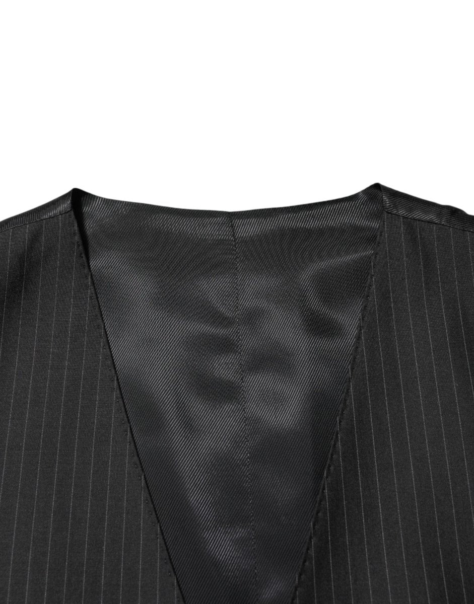 Dolce & Gabbana Black Wool Men Dress Formal Waistcoat Vest - The Gentlemen's Vault