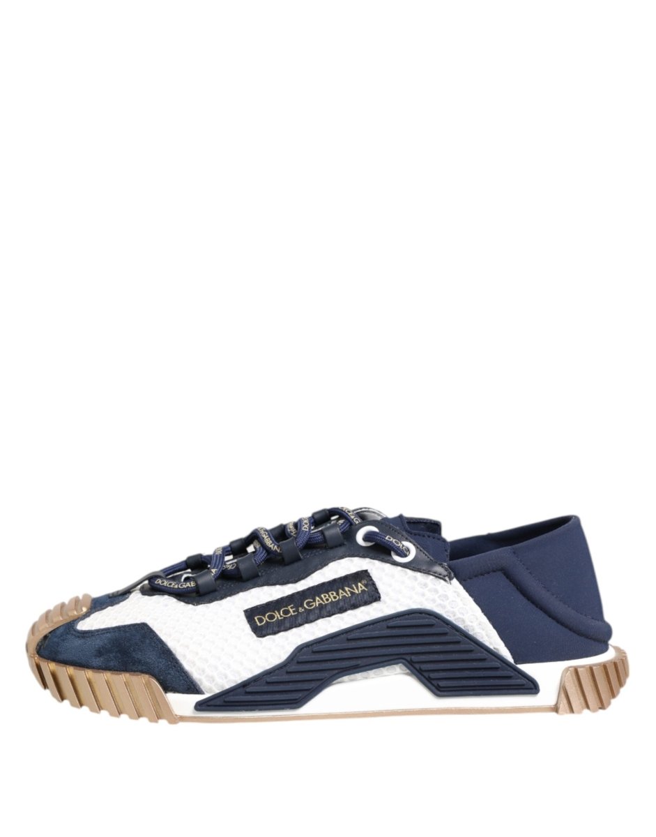 Dolce & Gabbana Blue White Low Top NS1 Men Sneakers Shoes - The Gentlemen's Vault