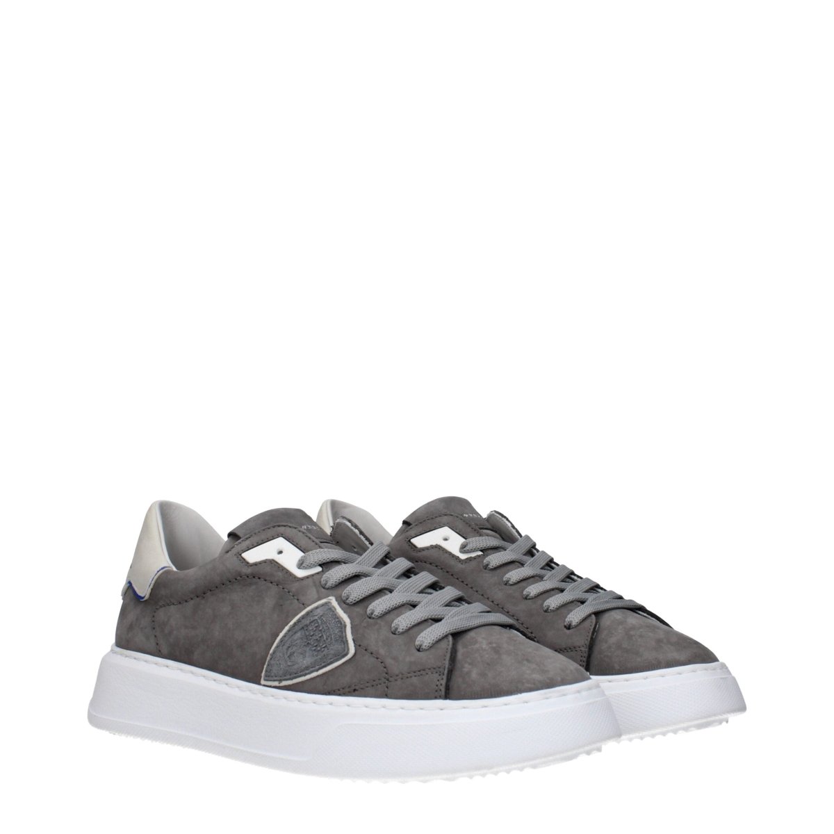 Philippe Model Gray Leather Sneakers - The Gentlemen's Vault
