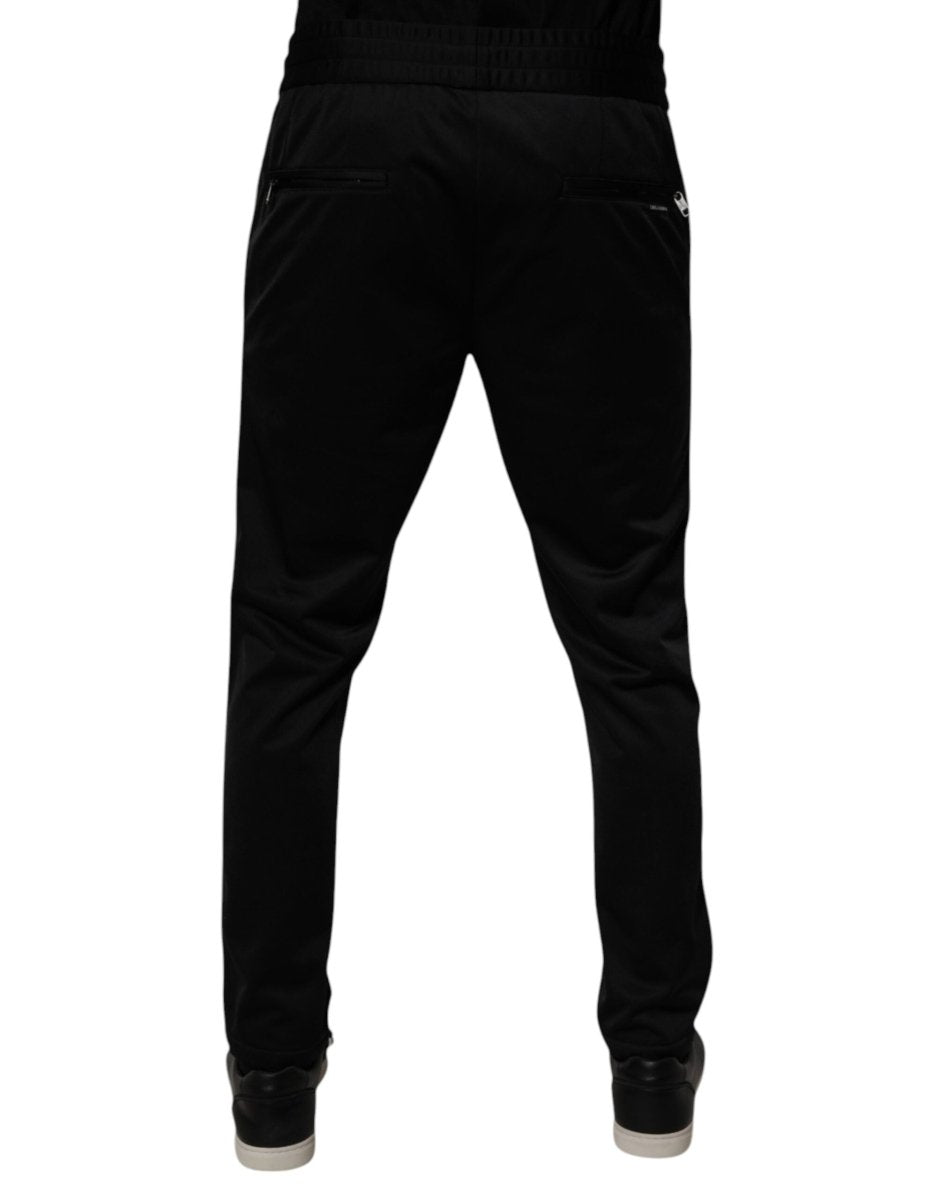 Dolce & Gabbana Black Polyester Men Jogger Sweatpants Pants - The Gentlemen's Vault