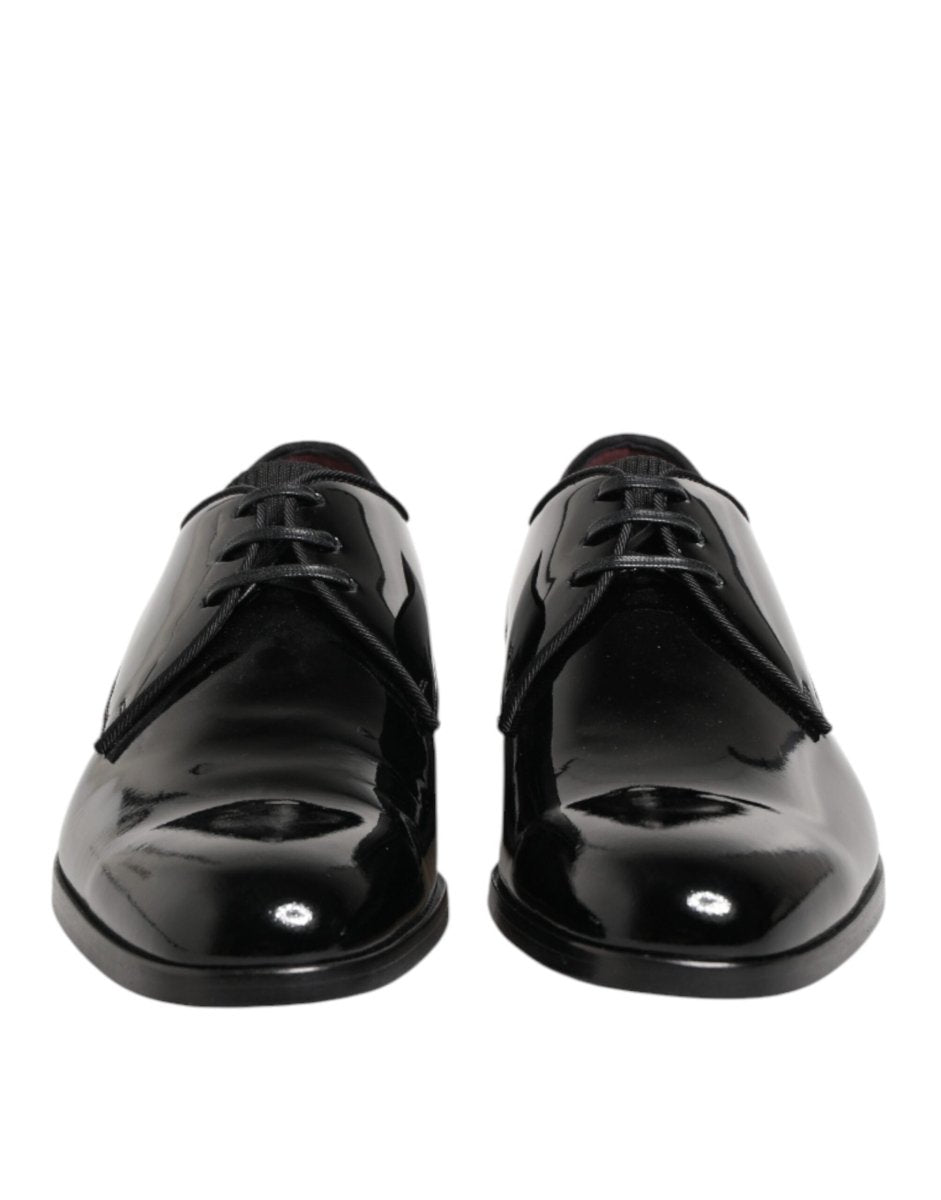 Dolce & Gabbana Black Calfskin Leather Derby Dress Shoes - The Gentlemen's Vault