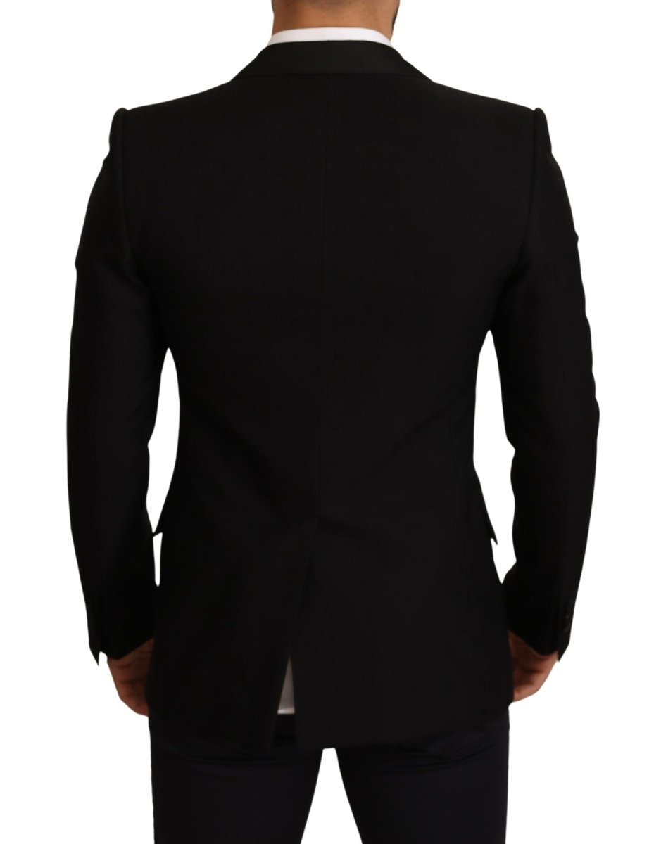 Dolce & Gabbana Black Wool Slim Fit Coat Blazer Jacket - The Gentlemen's Vault