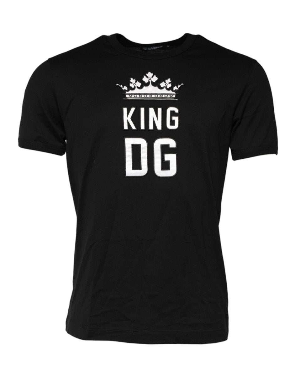 Dolce & Gabbana Black DG King Crown Cotton Crew Neck T-shirt - The Gentlemen's Vault