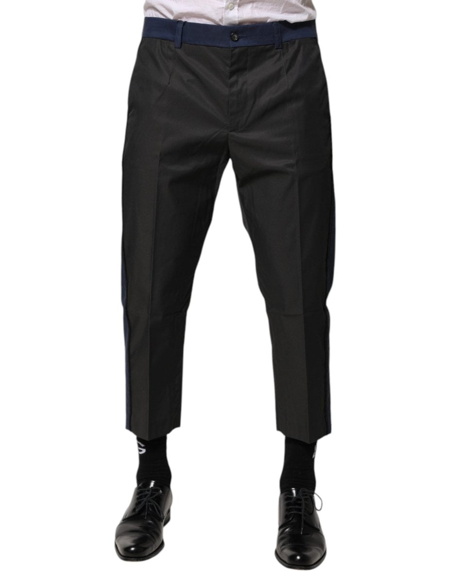 Dolce & Gabbana Gray Blue Cotton 3/4 Chinos Crop Trouser Pants - The Gentlemen's Vault