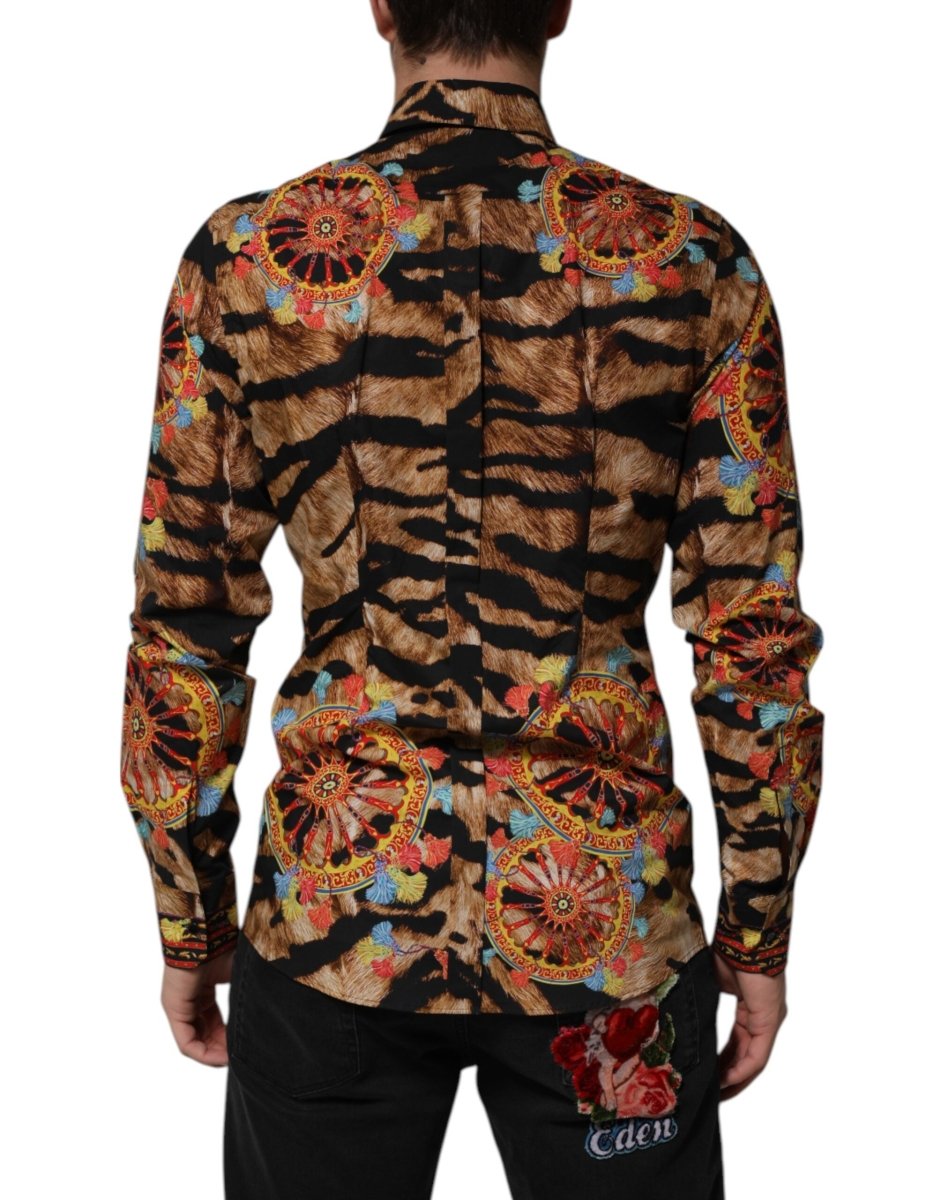 Dolce & Gabbana GOLD Cotton Tiger Carretto Long Sleeve Shirt - The Gentlemen's Vault