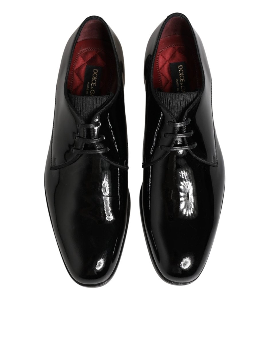 Dolce & Gabbana Black Calfskin Leather Derby Dress Shoes - The Gentlemen's Vault