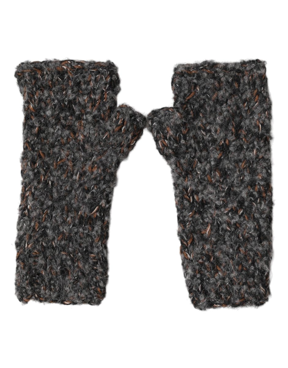 Dolce & Gabbana Gray Virgin Wool Knitted Fingerless Men Gloves - The Gentlemen's Vault