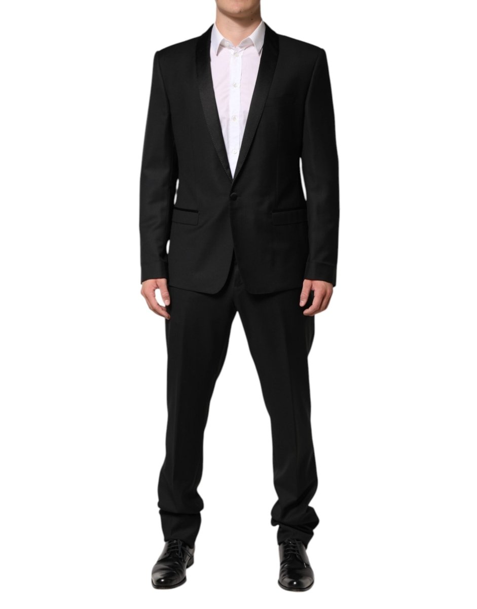 Dolce & Gabbana Black Wool Men Single Breasted 2 Piece Suit - The Gentlemen's Vault