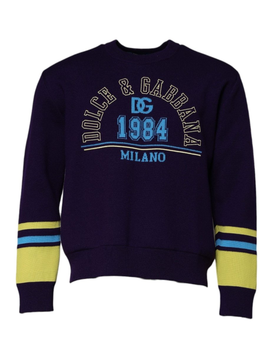 Dolce & Gabbana Blue 1984 Milano CrewNeck Sweatshirt Sweater - The Gentlemen's Vault